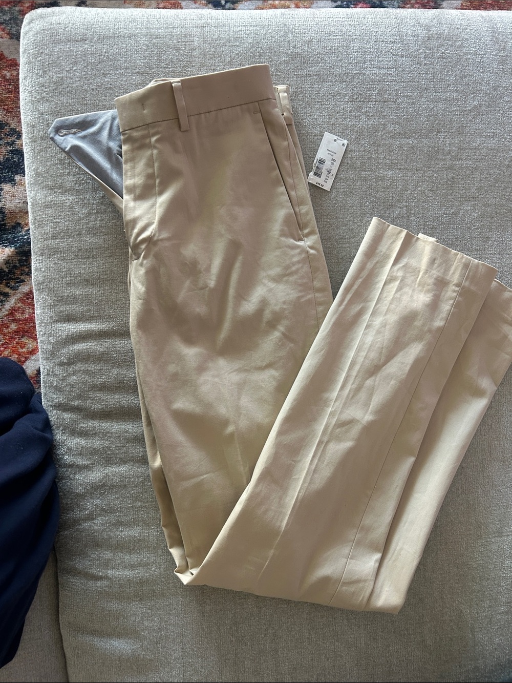 Murano Men's Tan Chinos - Slim Pleated Dress Pants